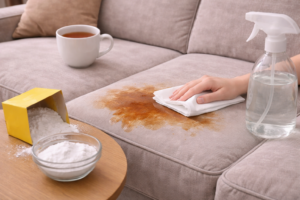 Jak usunąć plamy z herbaty z kanapy?