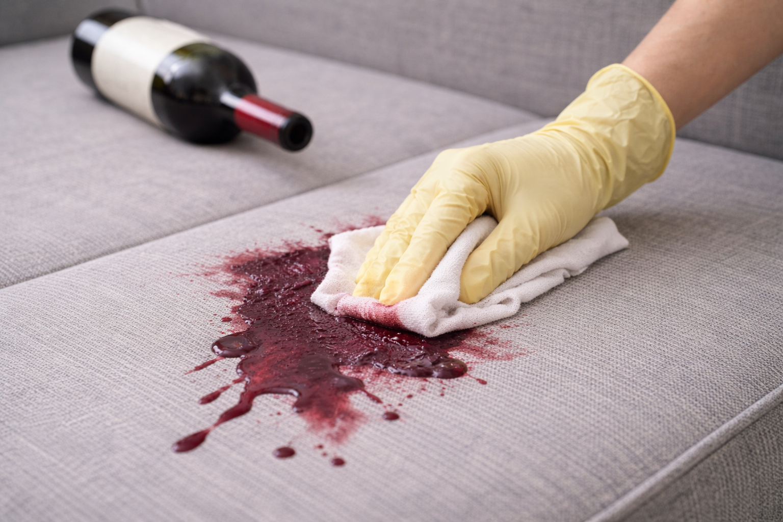 Jak usunąć plamy z wina z kanapy?